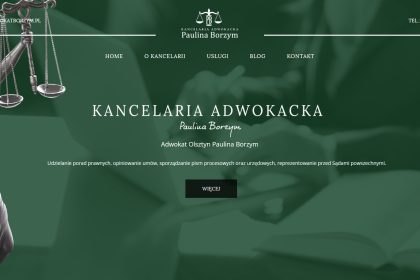 Strona www Kancelaria Adwokacka Paulina Borzym