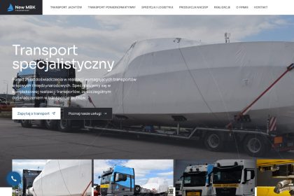 Strona internetowa NEW MBK – transport jachtów i ponadnormatywny
